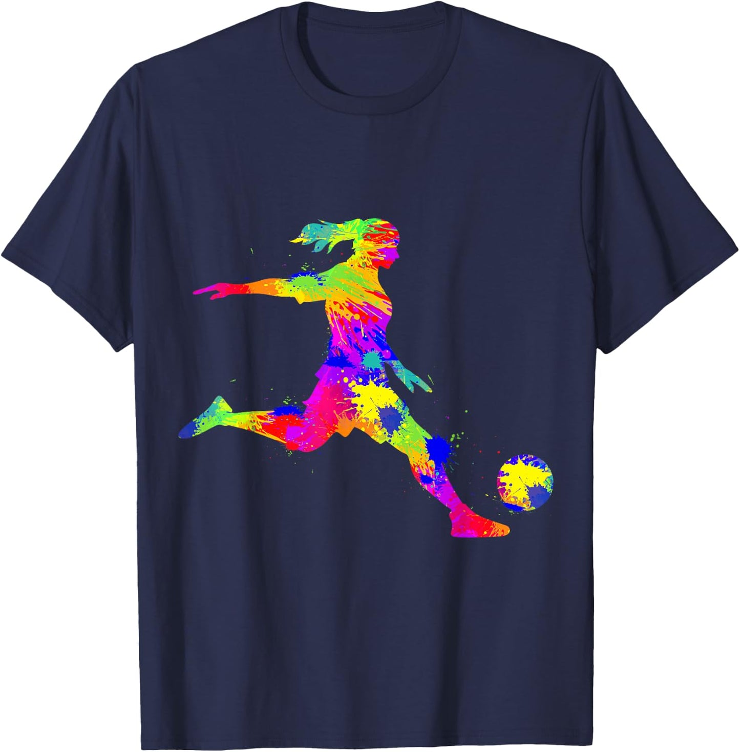 Soccer Girl Women Youth T-Shirt - T-Shirt | Navy