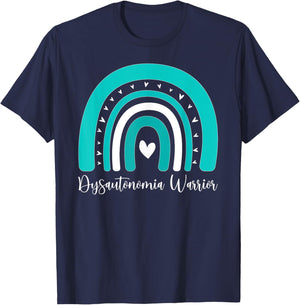 Dysautonomia Warrior Rainbow Dysautonomia Awareness T-Shirt - T-Shirt | Navy
