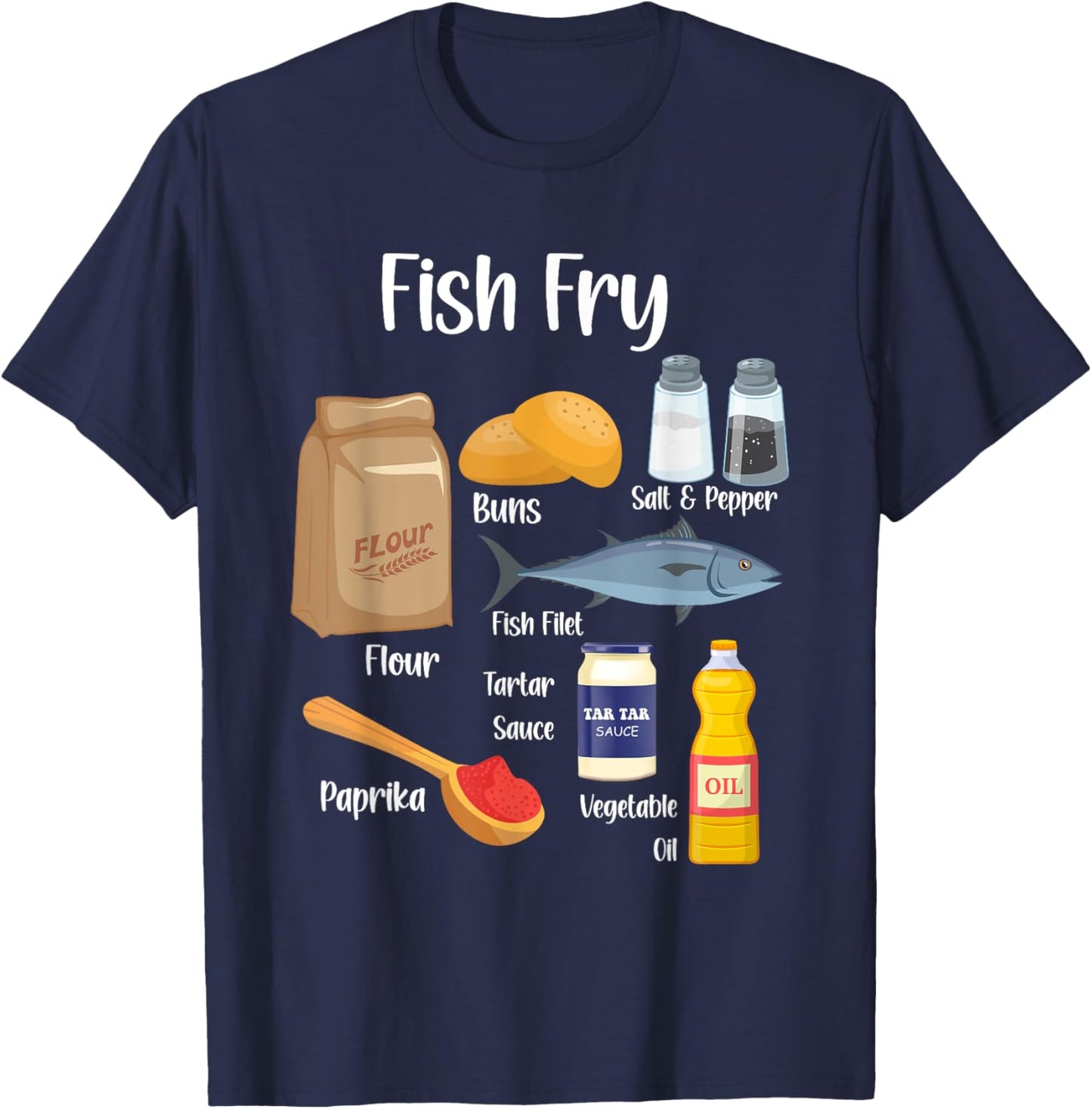 Fish Fry Ingredients T-Shirt - T-Shirt | Navy
