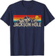Jackson Hole Wyoming Vintage Mountains Pride Gift T-Shirt - T-Shirt | Navy