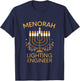 Hanukkah Menorah Lighting Engineer Jewish Festival Lights T-Shirt - T-Shirt | Navy