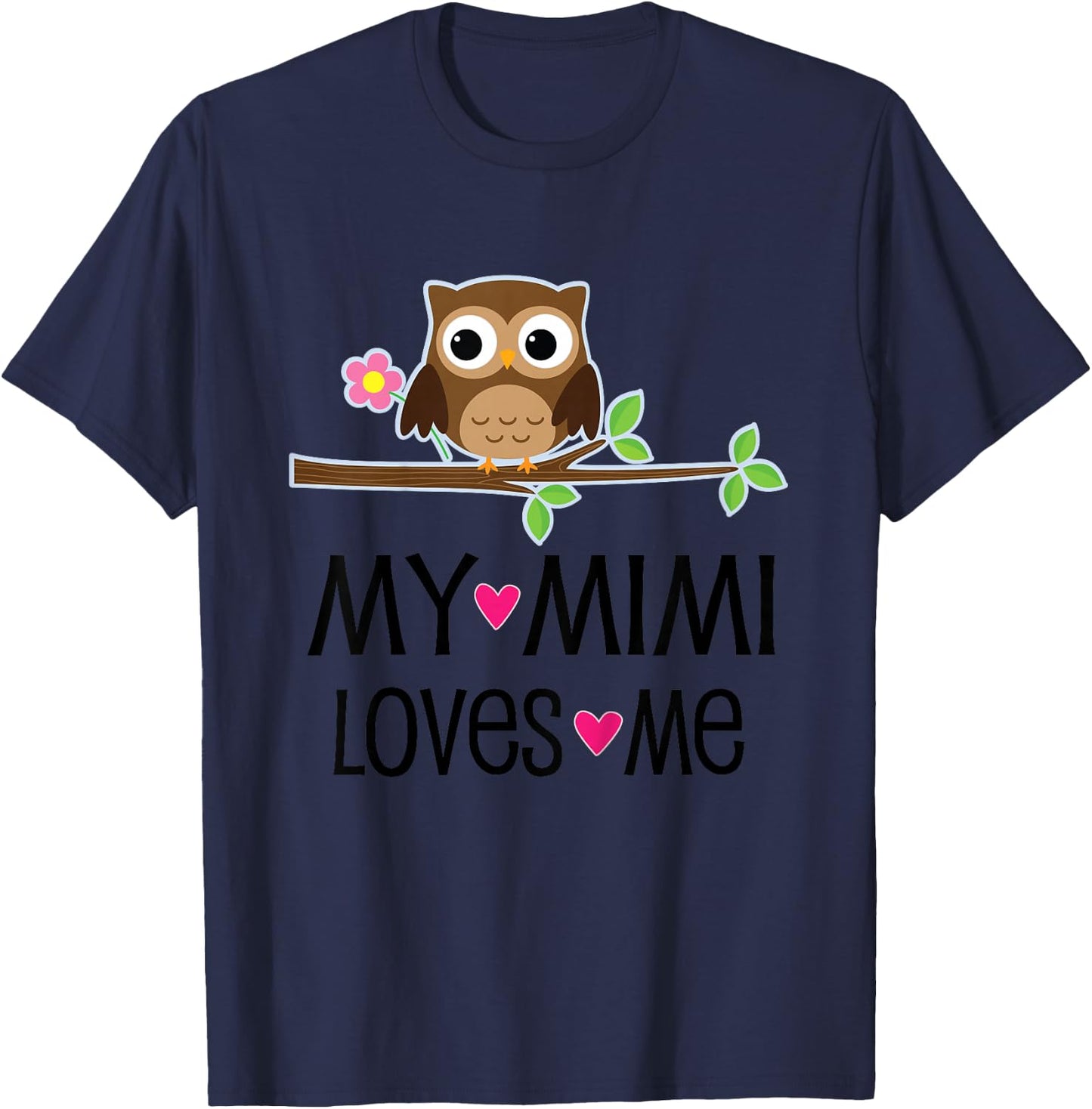 My Mimi Loves Me Grandchild Owl T-Shirt - T-Shirt | Navy