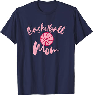 Basketball Mom Cute Mothers Day Sports Mama Mommy Women T-Shirt - T-Shirt | Navy