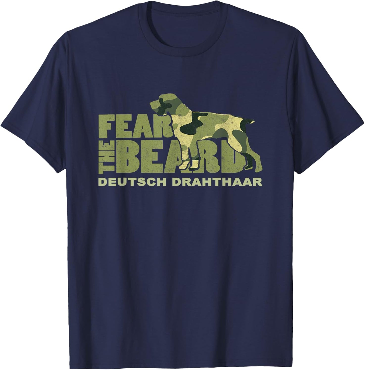 Fear the Beard - Camo Deutsch Drahthaar Hunting Dog Women Kids T-Shirt - T-Shirt | Navy
