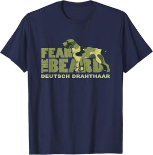 Fear the Beard - Camo Deutsch Drahthaar Hunting Dog Women Kids T-Shirt - T-Shirt | Navy
