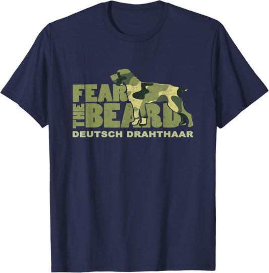 Fear the Beard - Camo Deutsch Drahthaar Hunting Dog Women Kids T-Shirt - T-Shirt | Navy