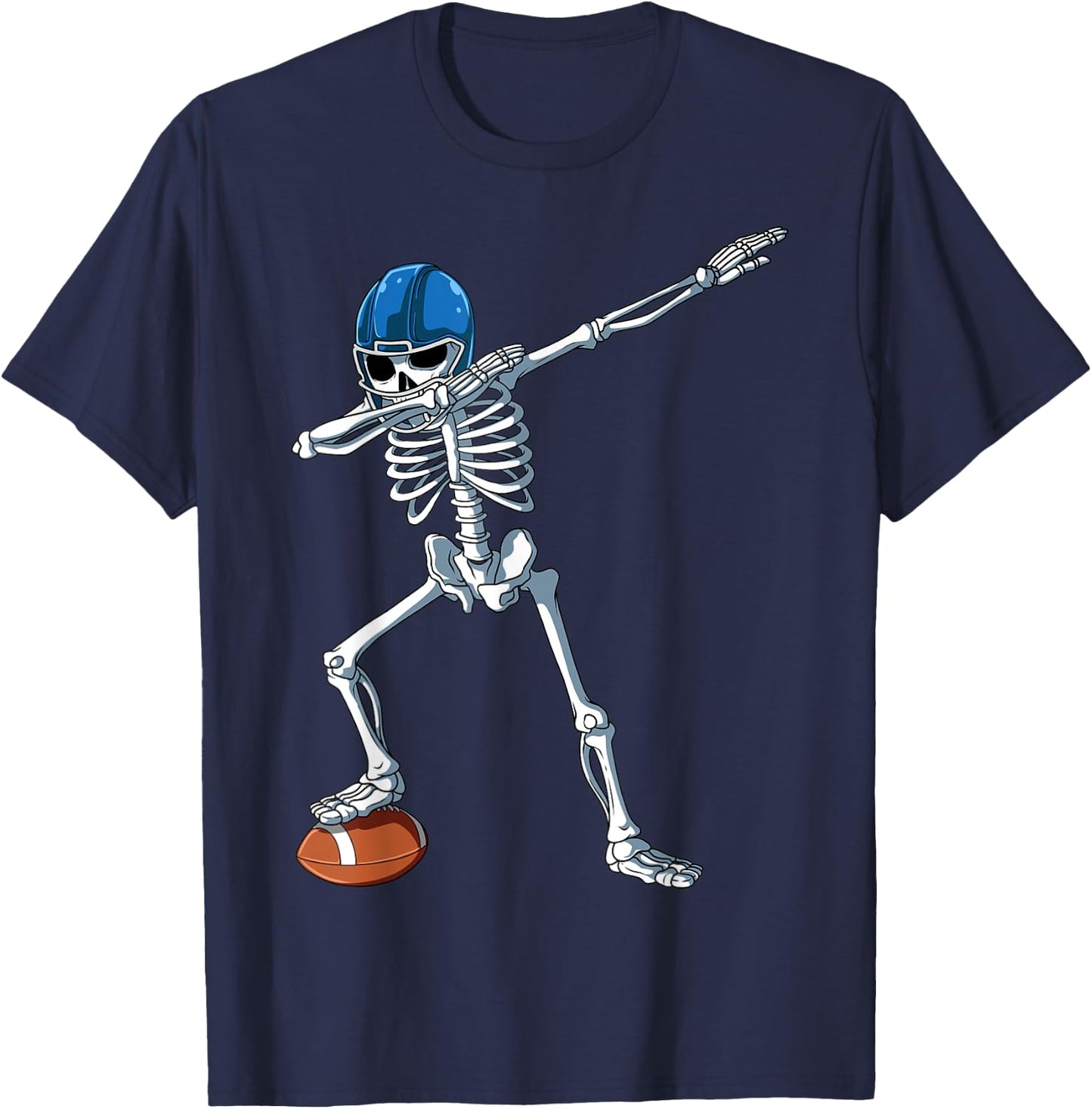 Dabbing Skeleton Football Dabbing Football Player Halloween T-Shirt - T-Shirt | Navy