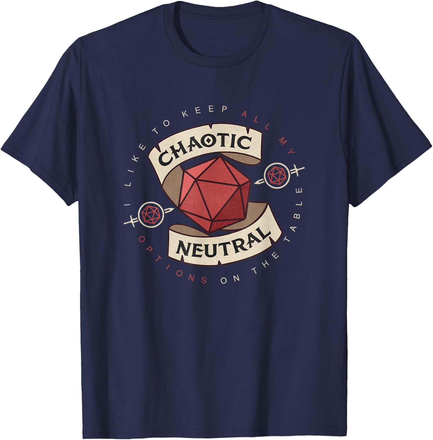 Table Role Play Vintage Game Chaotic Neutral Shirt T-Shirt - T-Shirt | Navy