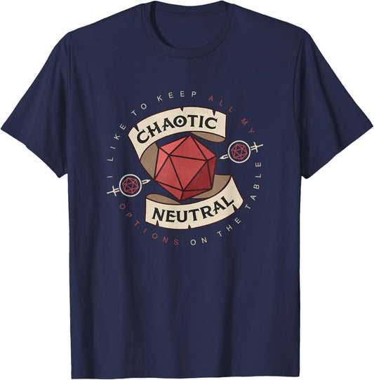 Table Role Play Vintage Game Chaotic Neutral Shirt T-Shirt - T-Shirt | Navy