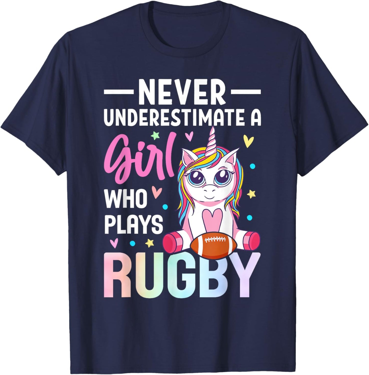 A Girl Who Plays Rugby Rugby Girl Female Rugby Player T-Shirt - T-Shirt | Navy