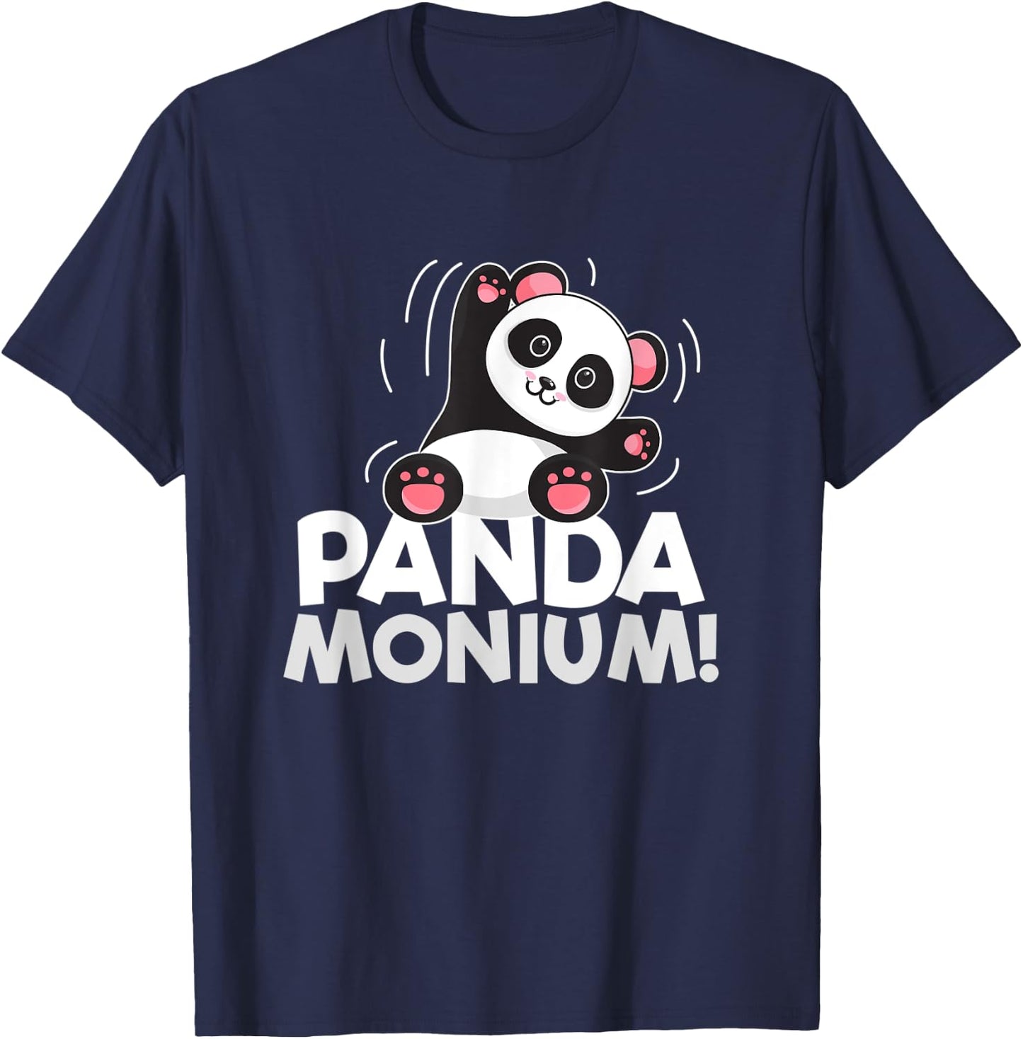 Pandamonium Funny Panda-Bear Pun T-Shirt - T-Shirt | Navy