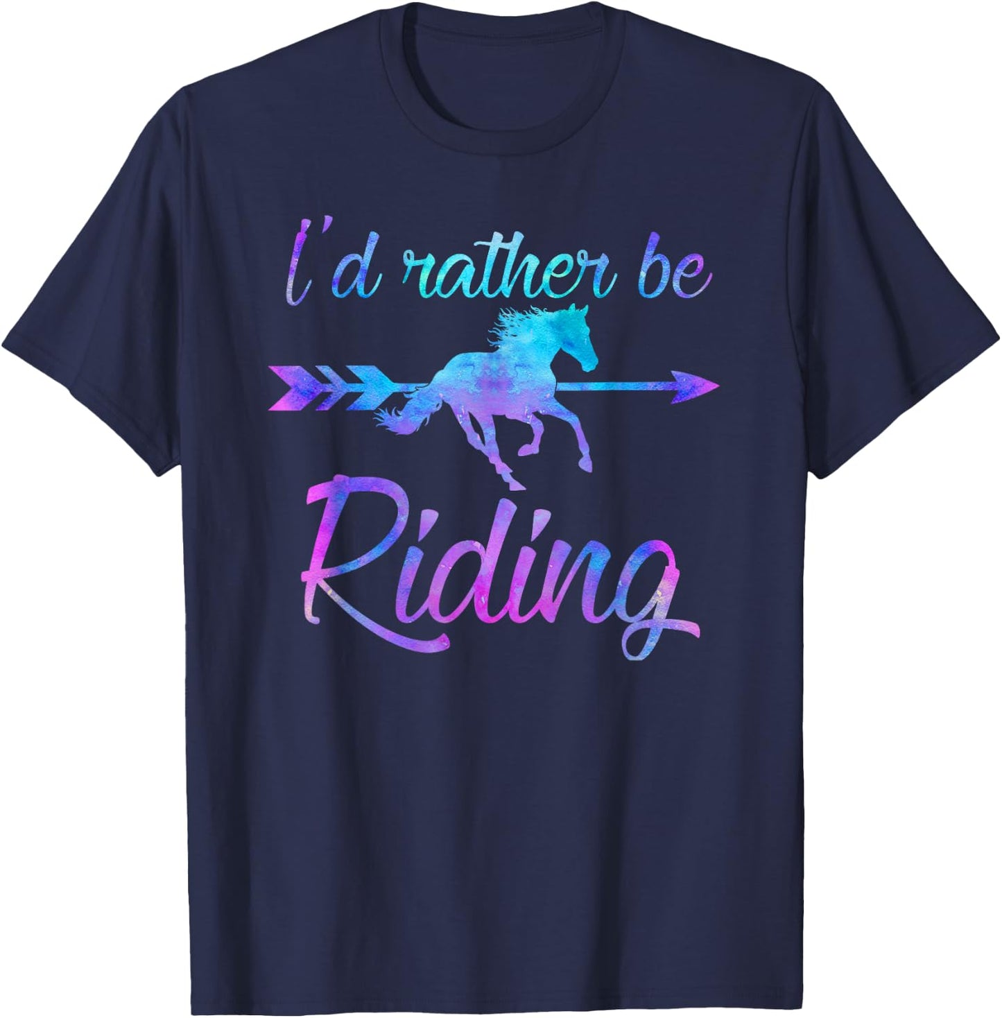 I'D RATHER BE RIDING Funny Horse Equestrian Rider Girl Women T-Shirt - T-Shirt | Navy