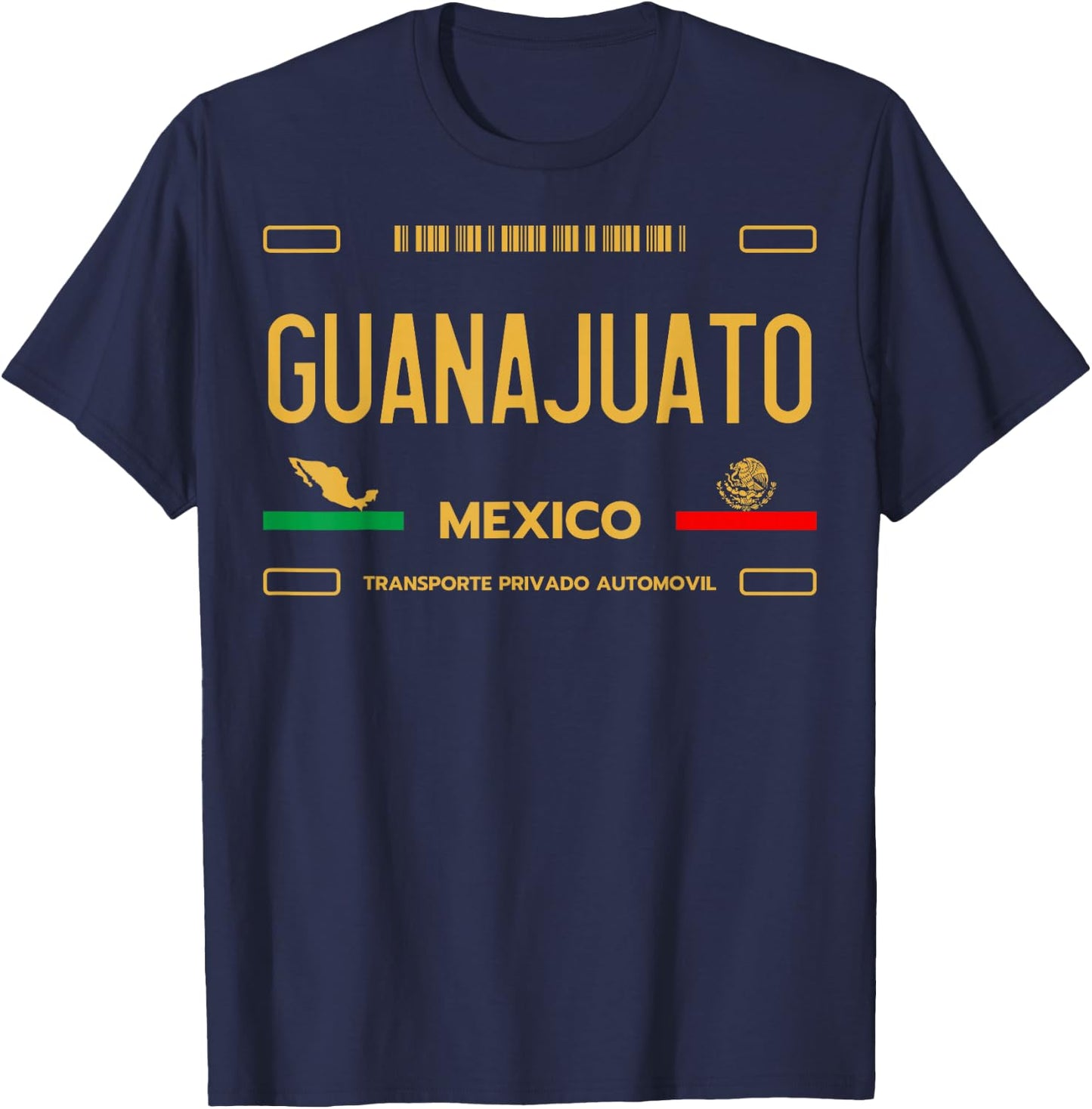 Guanajuato Mexico License Plate Aesthetic Guanajuato T-Shirt - T-Shirt | Navy