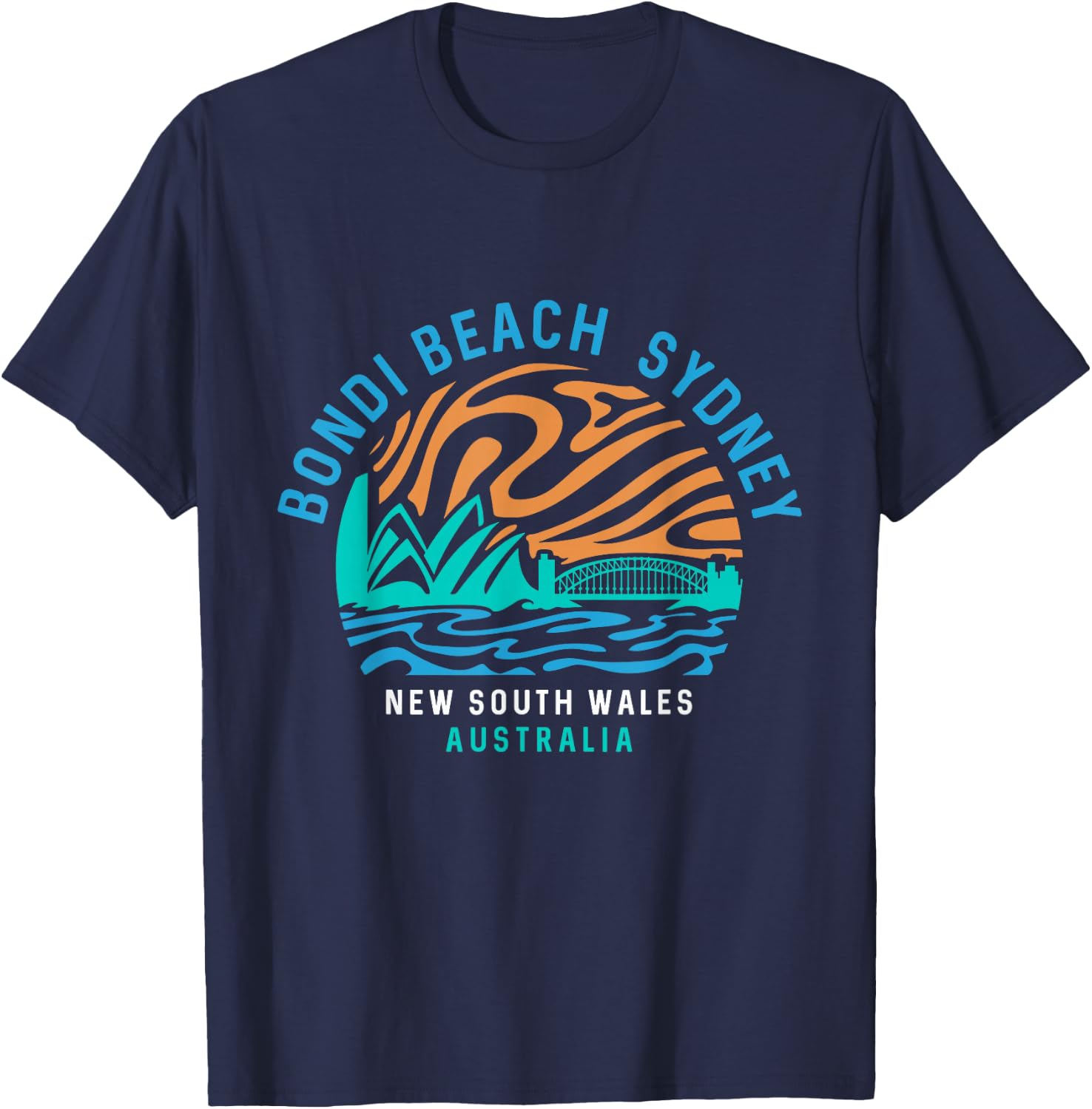 Vintage Retro Bondi Beach Sydney Australia Surfer Beach T-Shirt - T-Shirt | Navy