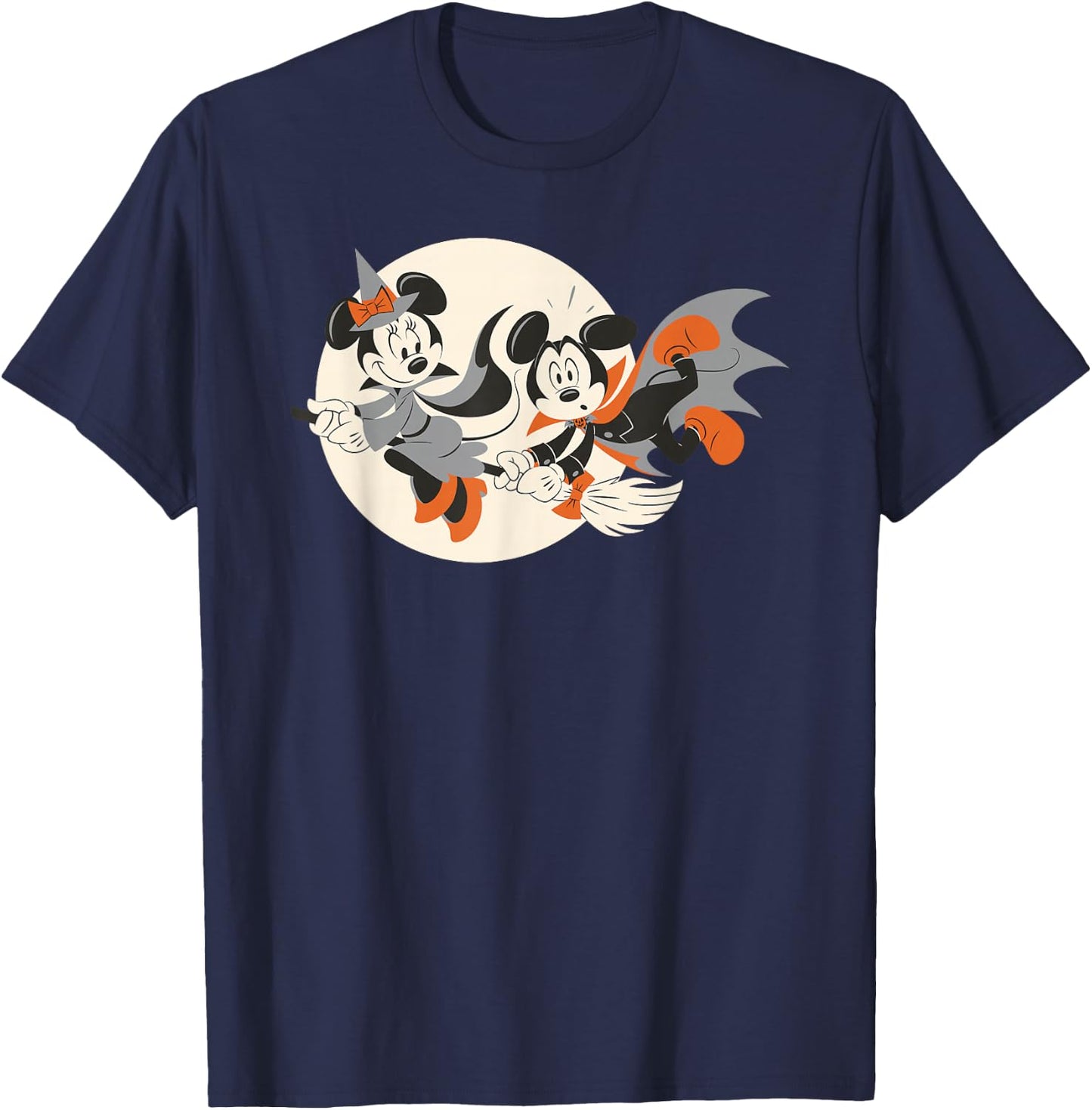 Disney - Halloween Mickey and Minnie Flying T-Shirt - T-Shirt | Navy