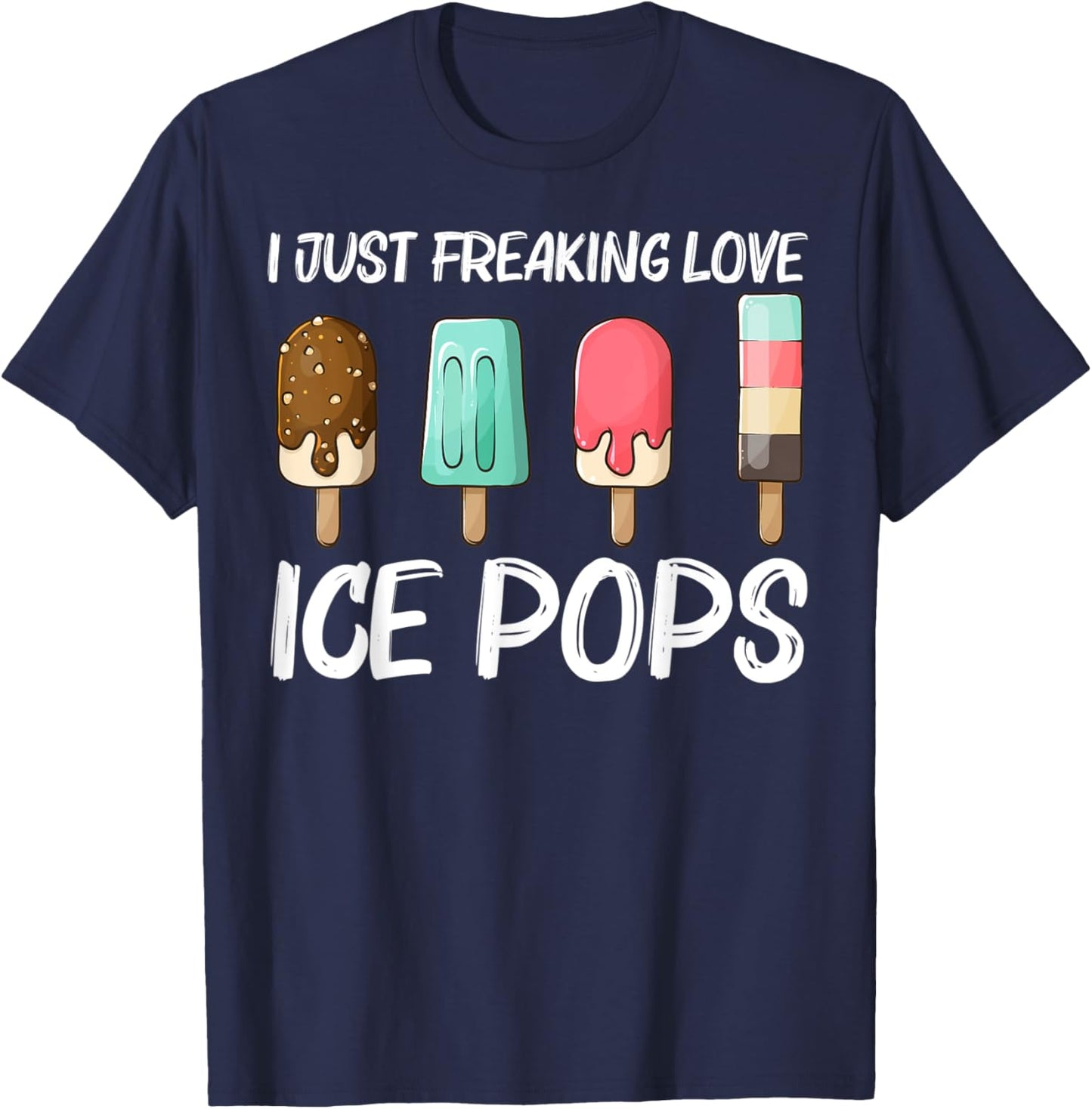 Cute Ice Pop Gift Women Ice Cream Frozen Food Lovers T-Shirt - T-Shirt | Navy