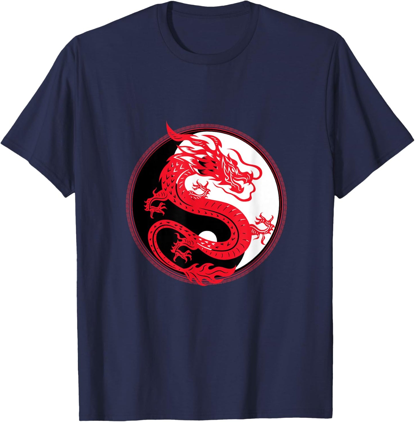 Yin and Yang Dragon Culture Myth Art Chinese Gift T-Shirt - T-Shirt | Navy