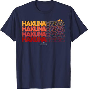 Disney The Lion King Hakuna Matata Word Stack T-Shirt - T-Shirt | Navy