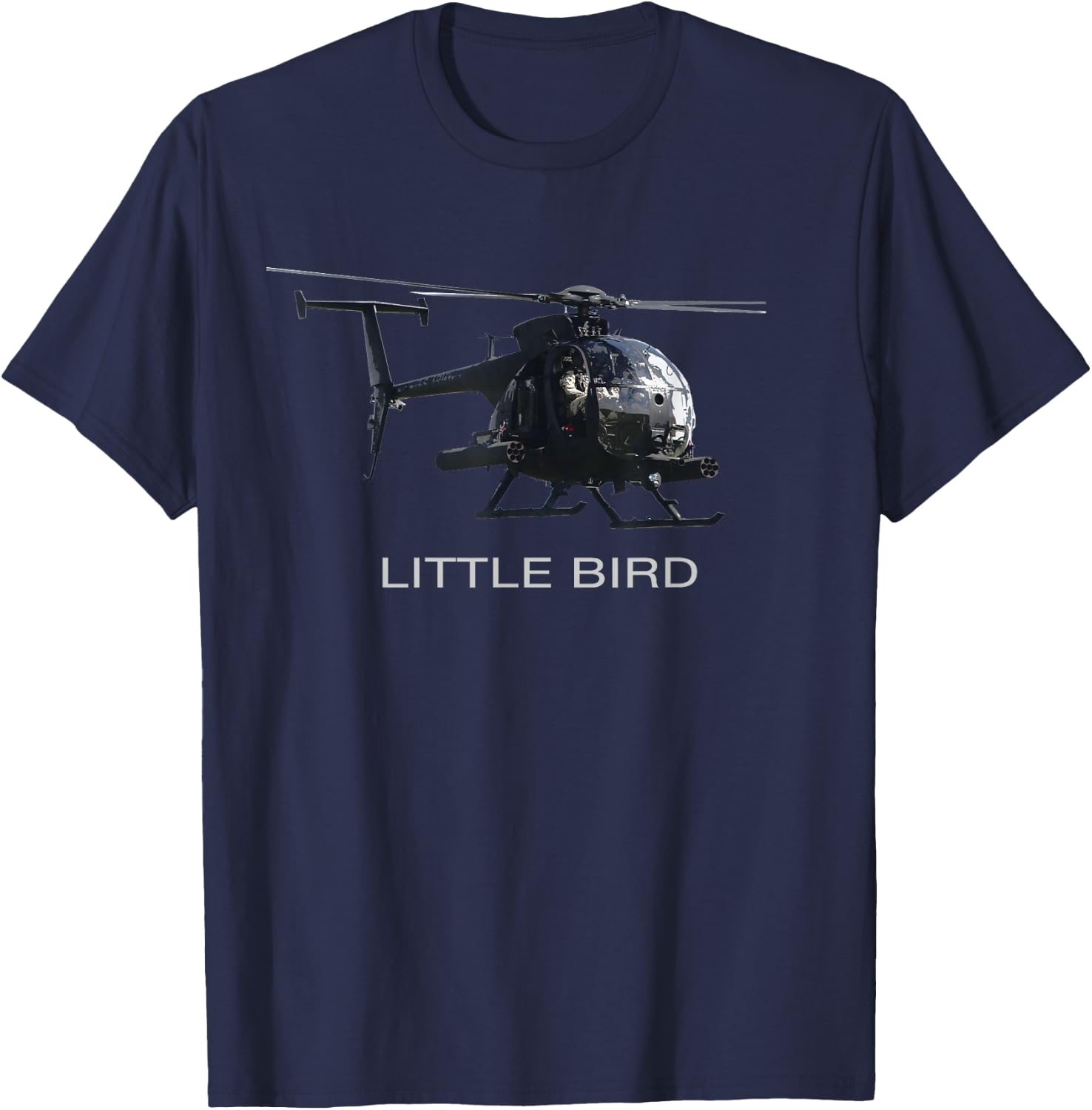 MH-6 Little Bird Attack Helicopter T-Shirt - T-Shirt | Navy