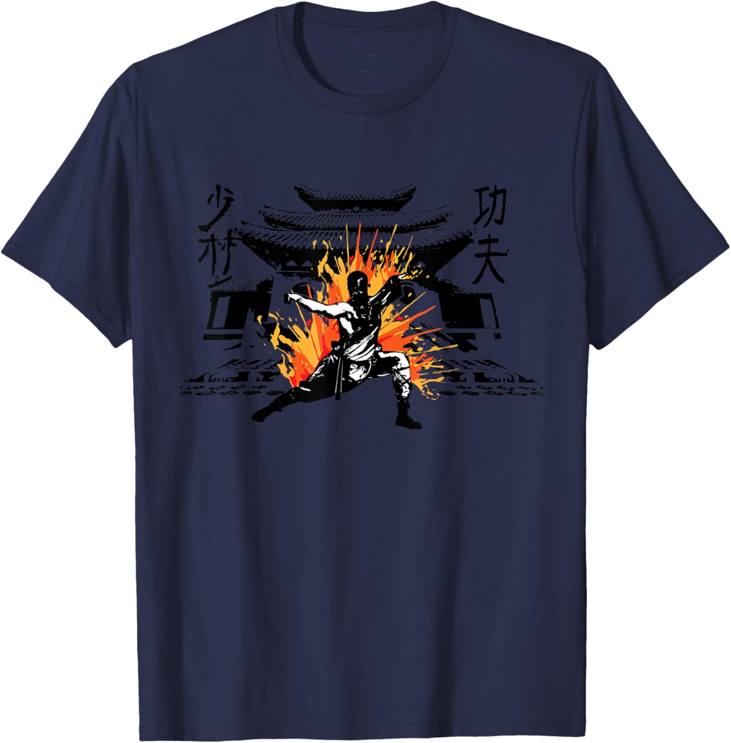 Shaolin Kung Fu Martial Arts Shaolin Monk Fighter T-Shirt - T-Shirt | Navy