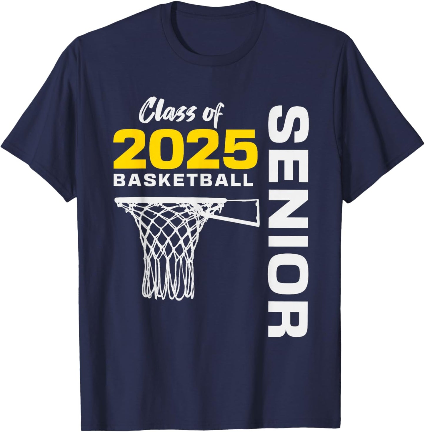 Basketball Senior Matching Class of 2025 Senior Basketball T-Shirt - T-Shirt | Navy
