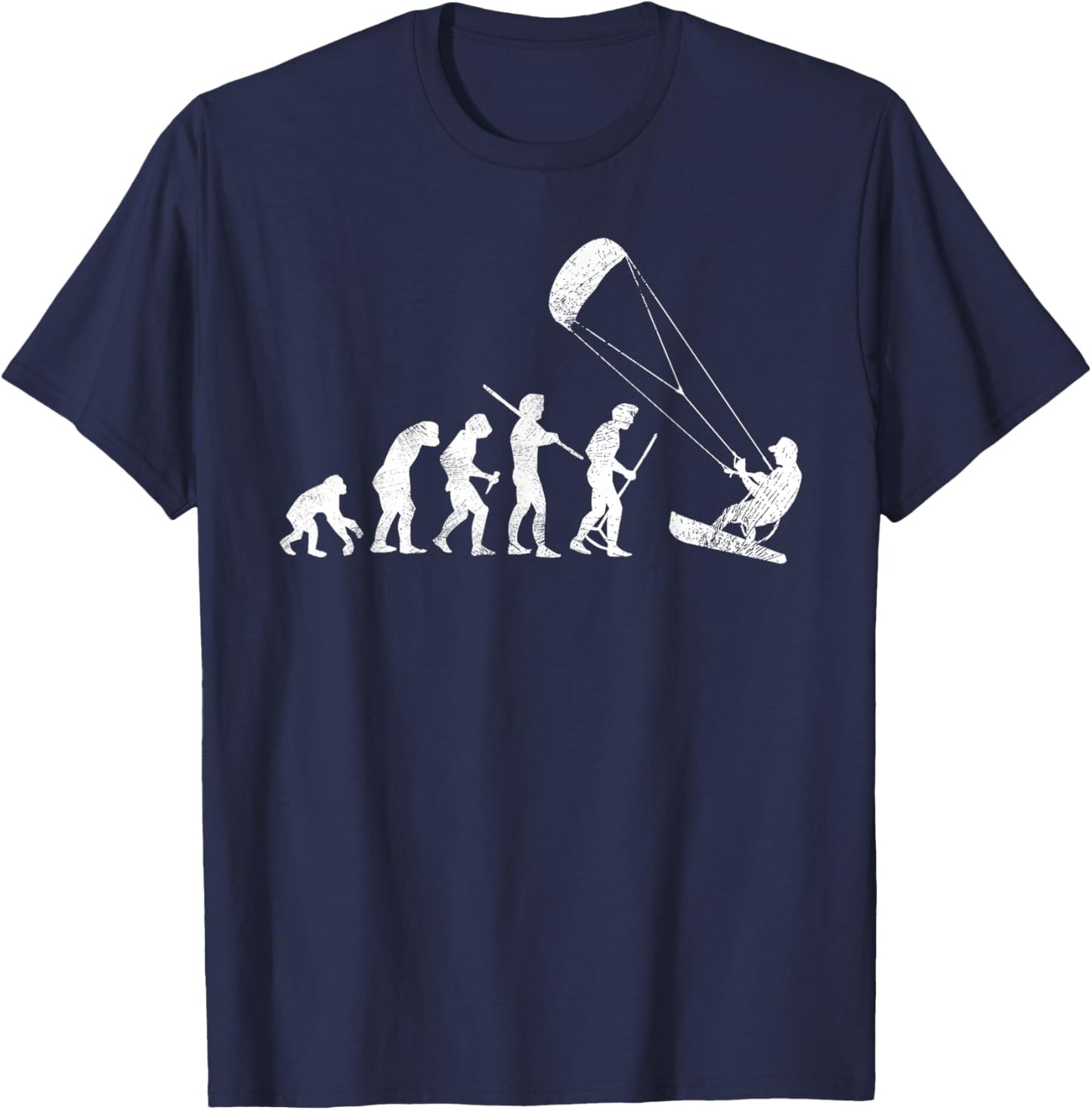 Kitesurf Evolution Funny Kitesurfing Kiteboarding Lover Gift T-Shirt - T-Shirt | Navy