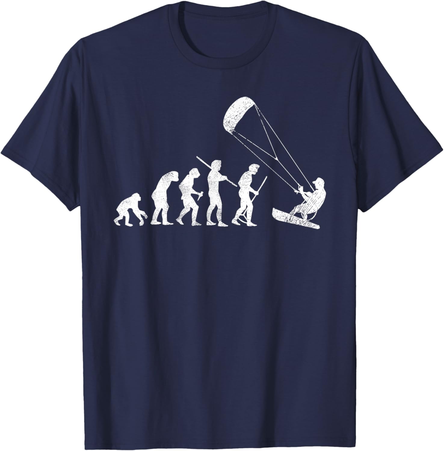 Kitesurf Evolution Funny Kitesurfing Kiteboarding Lover Gift T-Shirt - T-Shirt | Navy