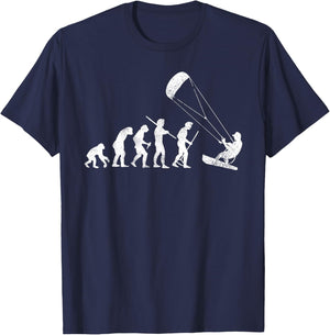 Kitesurf Evolution Funny Kitesurfing Kiteboarding Lover Gift T-Shirt - T-Shirt | Navy