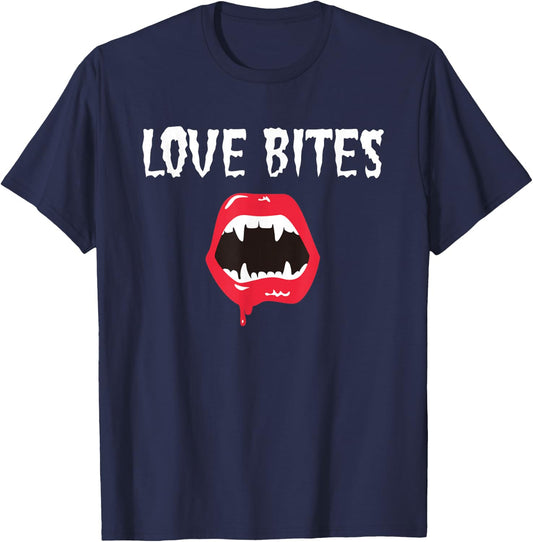 Love Bites Lips and Fangs T-Shirt - T-Shirt | Navy