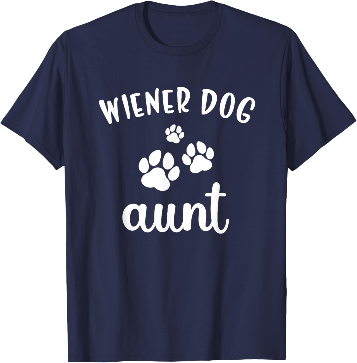 Wiener Aunt Cute Dog Weenie Doxie Dachshund T-Shirt - T-Shirt | Navy