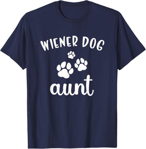 Wiener Aunt Cute Dog Weenie Doxie Dachshund T-Shirt - T-Shirt | Navy