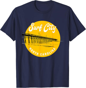 Surf City North Carolina Pier T-Shirt - T-Shirt | Navy
