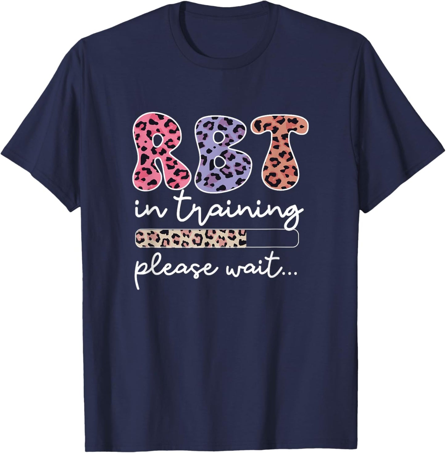 RBT in Training Registered Behavior Technician Leopard Print T-Shirt - T-Shirt | Navy