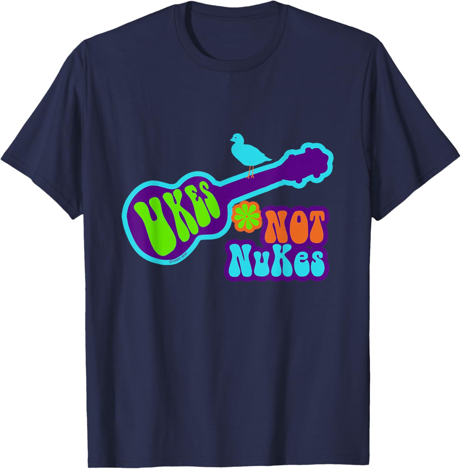 Ukes Not Nukes T-Shirt - T-Shirt | Navy