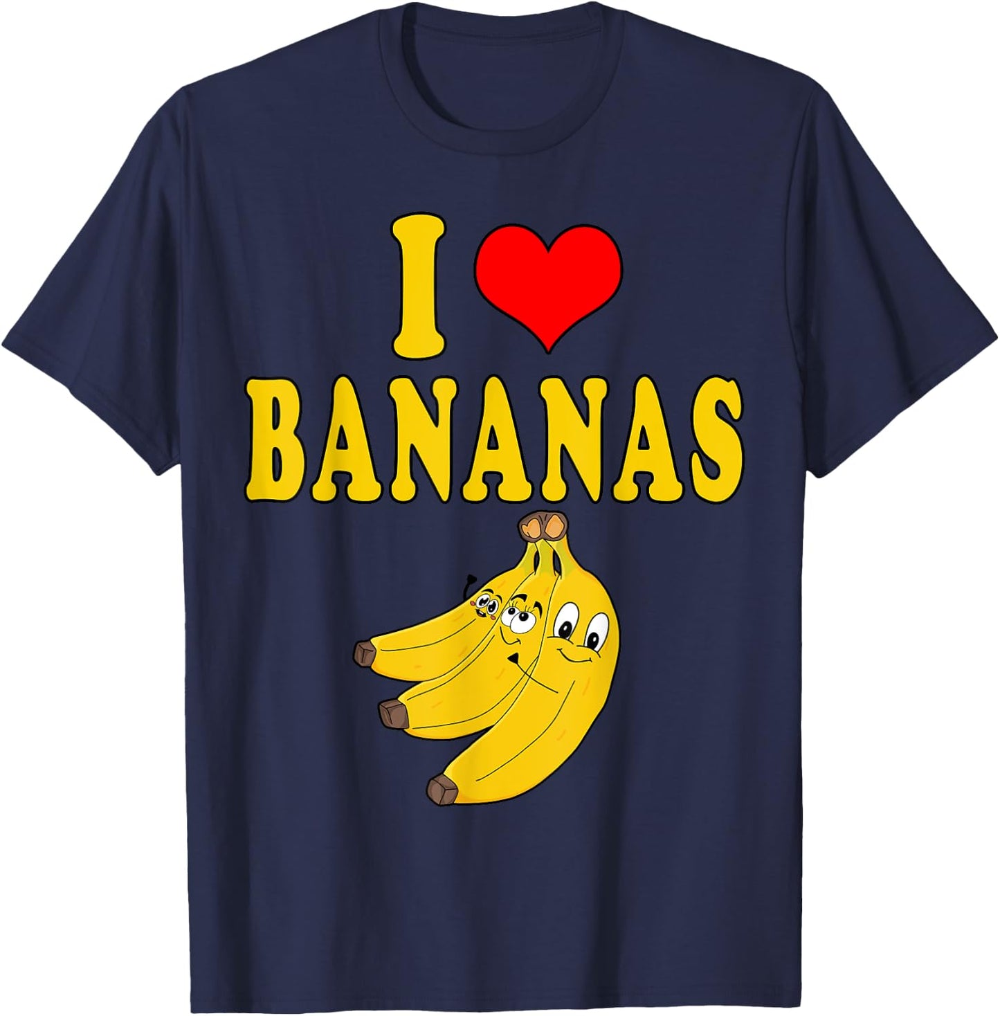 I Love Bananas Funny Costume T-Shirt - T-Shirt | Navy
