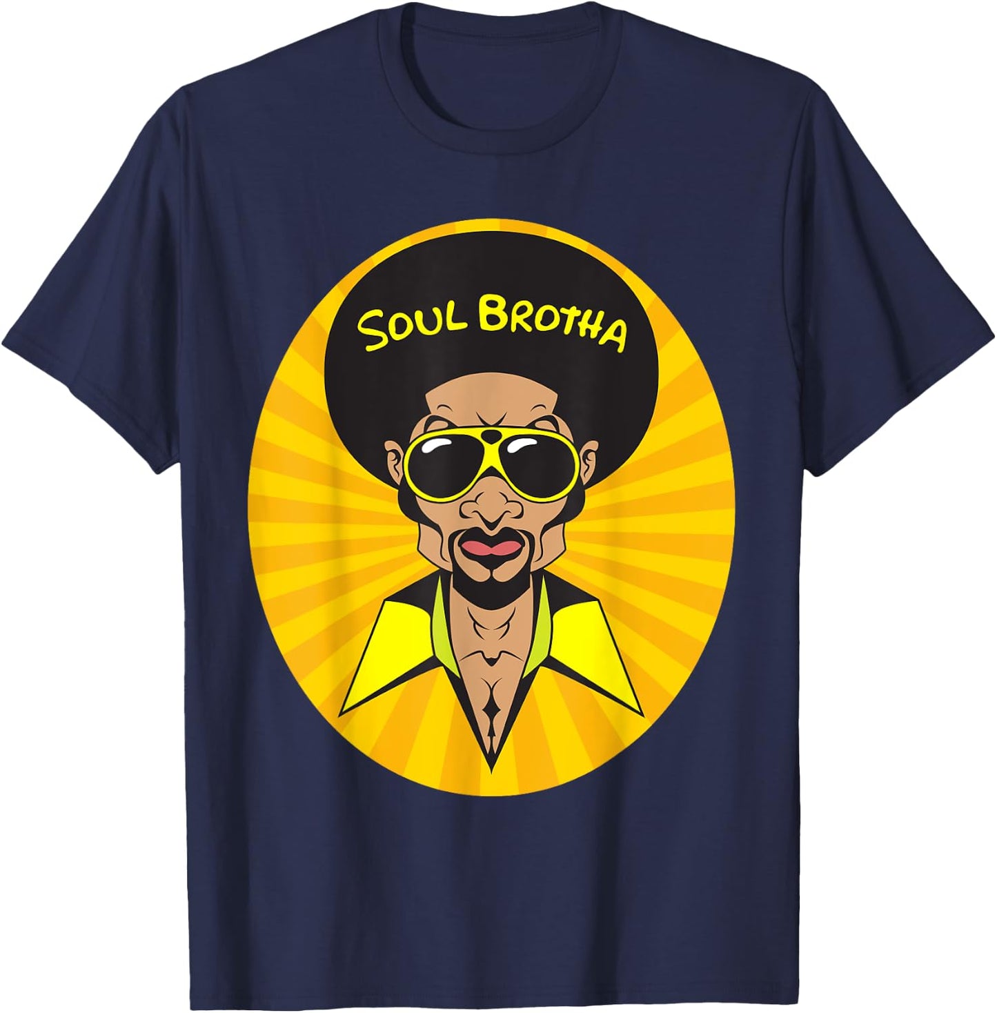 Funk Shirt Vintage 70s Costume Funky Afro Soul Music T-Shirt - T-Shirt | Navy