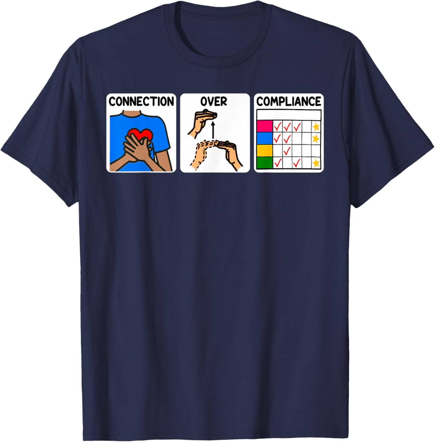 Speech Language Pathologist SLP Connection Over Compliance T-Shirt - T-Shirt | Navy