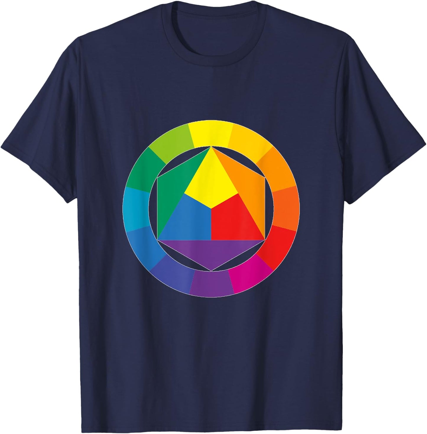 Color Wheel Palette Shirt Artist Painter Art Teacher T-Shirt - T-Shirt | Navy