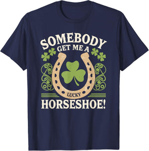Horseshoe Irish Pride St. Patrick's Day Shenanigans Green T-Shirt - T-Shirt | Navy
