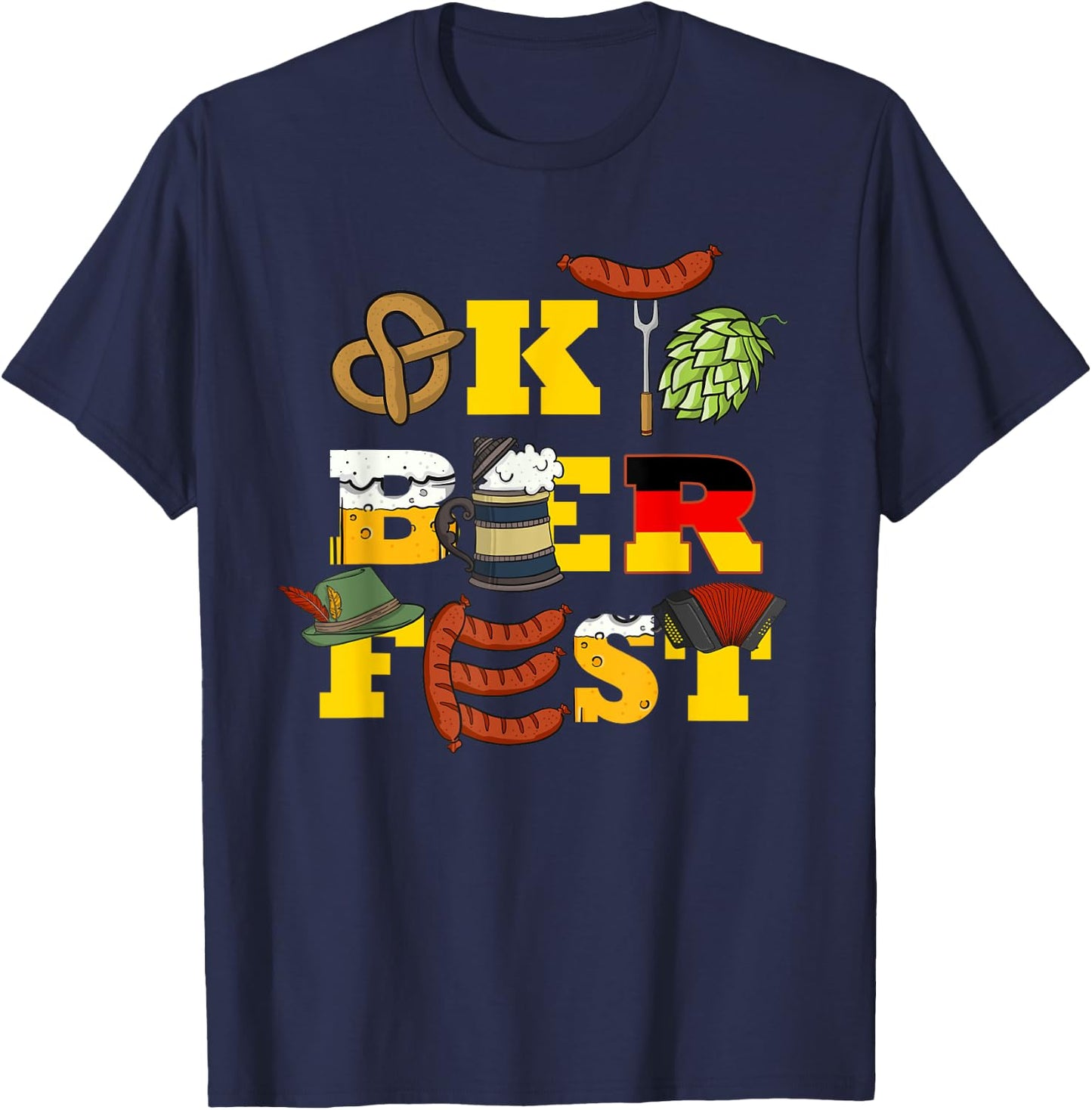 German Oktoberfest Funny Oktoberfest Costume Men Oktoberfest T-Shirt - T-Shirt | Navy