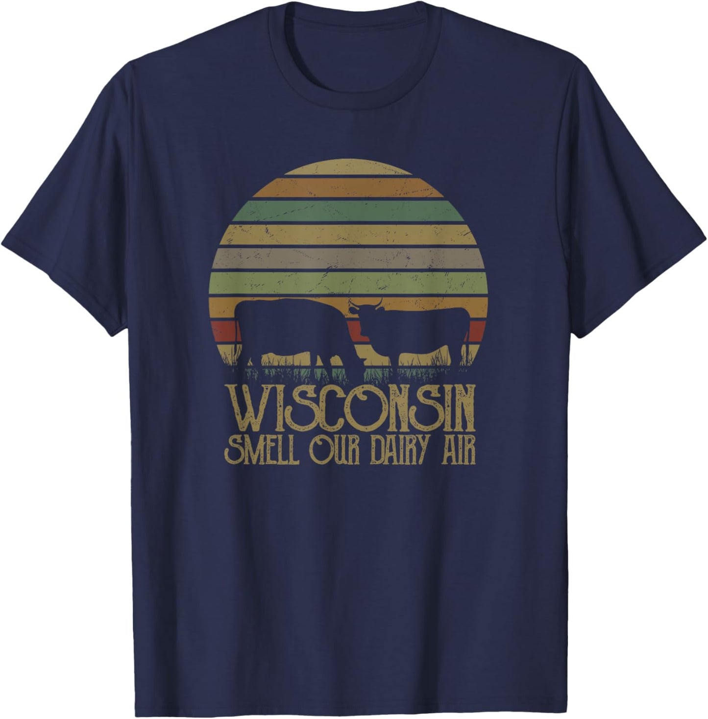 Wisconsin Smell Our Dairy Air T-Shirt - T-Shirt | Navy