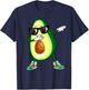 Dabbing Avocado Shirt Funny Vegan Food Lover Kids Women T-Shirt - T-Shirt | Navy