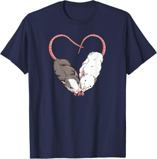 Funny Cute Small Rodent Pet Happy Heart Love Rat Lovers T-Shirt - T-Shirt | Navy