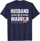 Endometrial Cancer Husband Of A Warrior Peach Ribbon Uterine T-Shirt - T-Shirt | Navy