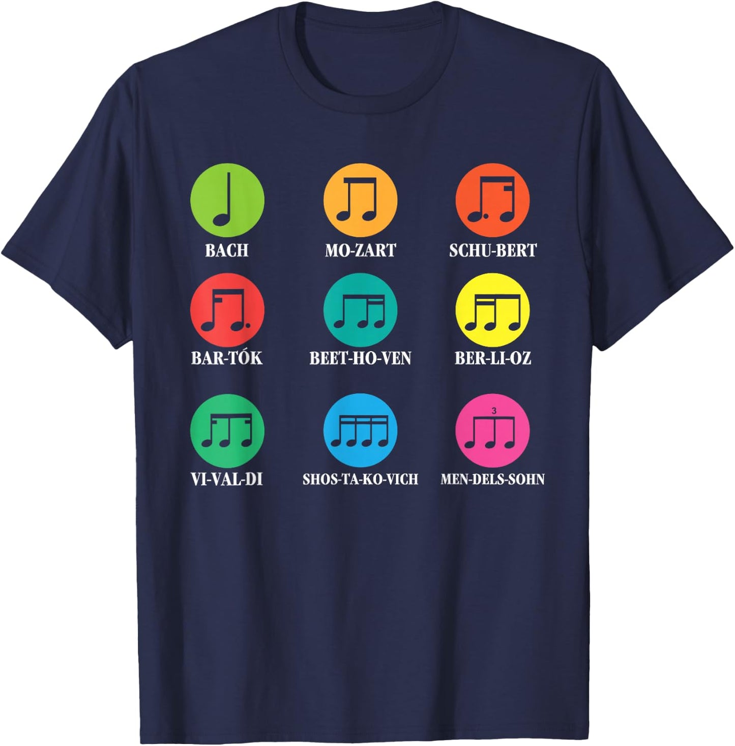 Classical Composers Classical Music Sheet Music T-Shirt - T-Shirt | Navy