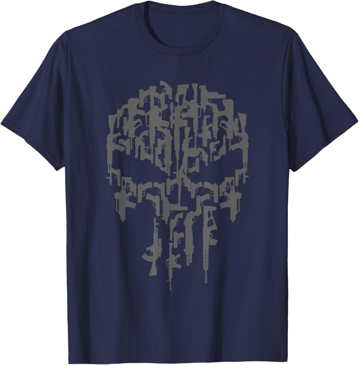 Marvel Punisher Classic Skull Made Out of Guns Vintage T-Shirt - T-Shirt | Navy