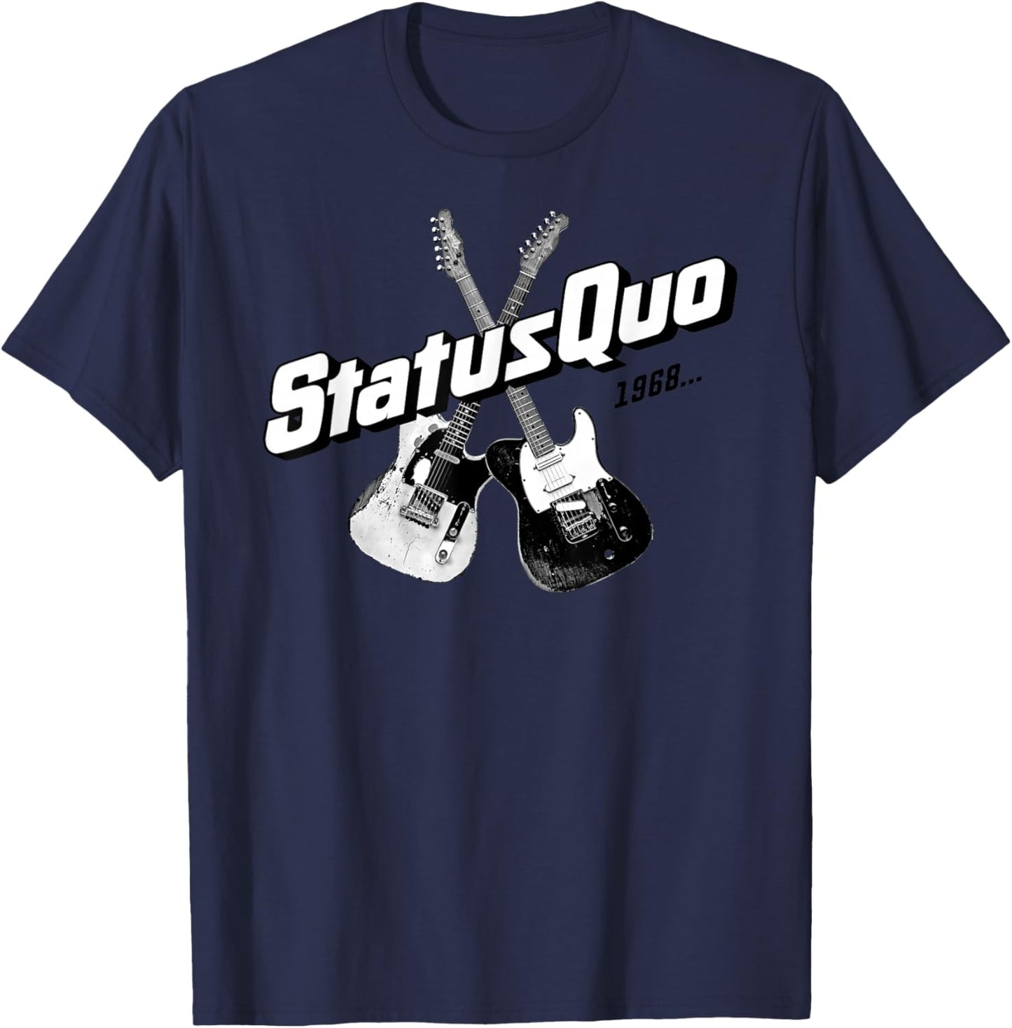Status Quo – 1968 Guitars On Navy T-Shirt - T-Shirt | Navy