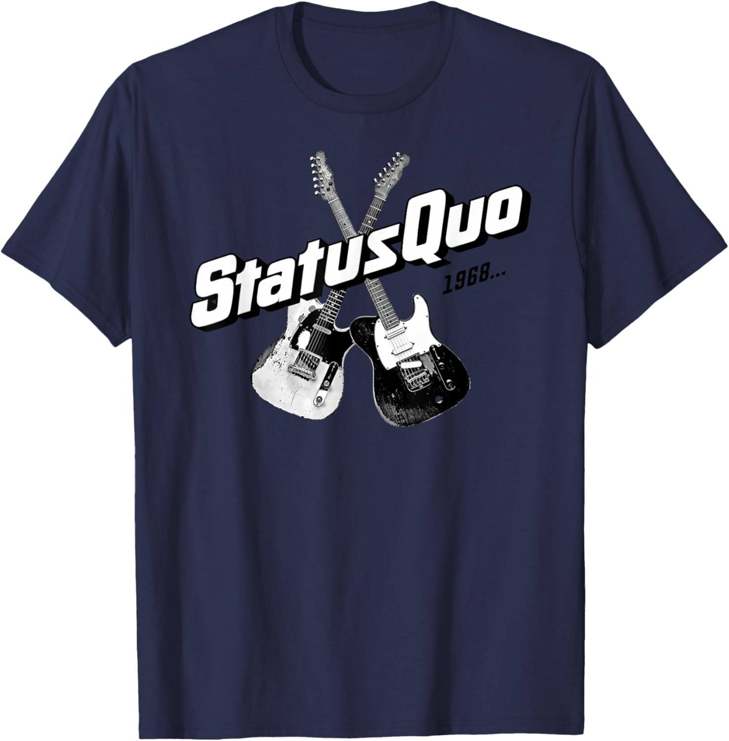 Status Quo – 1968 Guitars On Navy T-Shirt - T-Shirt | Navy