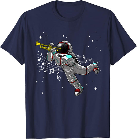 Cool Trumpet Women Astronaut Trumpet Player Musician T-Shirt - T-Shirt | Navy