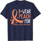 I Wear Peach For Uterine Cancer Awareness Ribbon T-Shirt - T-Shirt | Navy